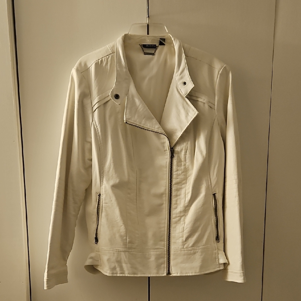 Ana A New Approch Cream Faux Leather Jacket